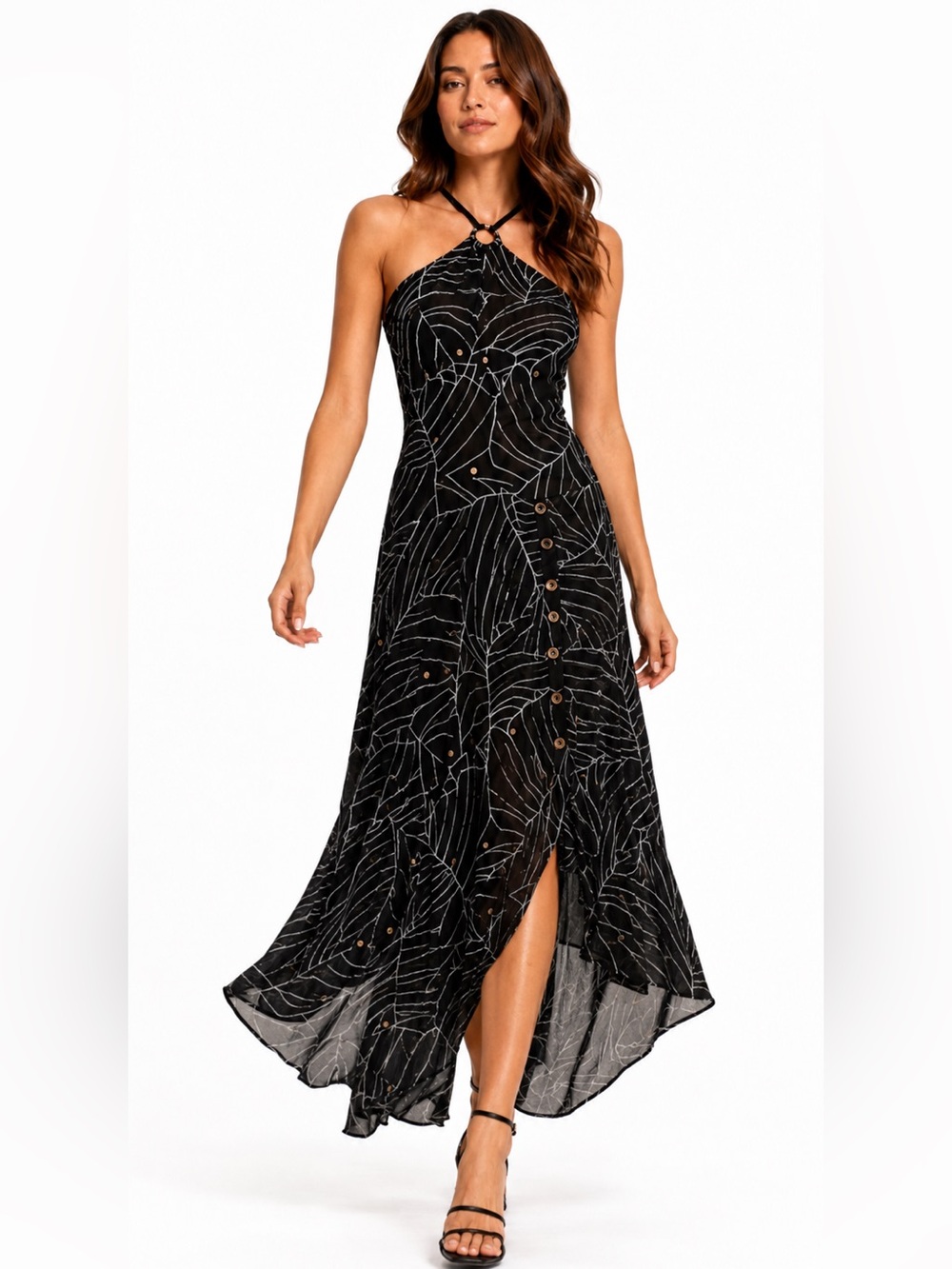 Yigal Azrouël NWT Hand Drawn Floral Fil Coupé Asymmetrical Dress Sz 8 MSRP $1290